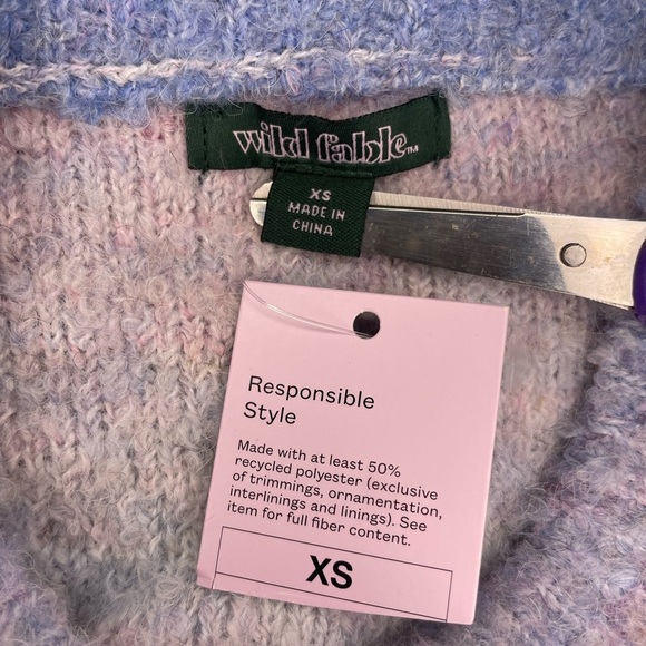 Wild Fable Blue Ombre Crew Neck Sweater - Picture 2 of 6